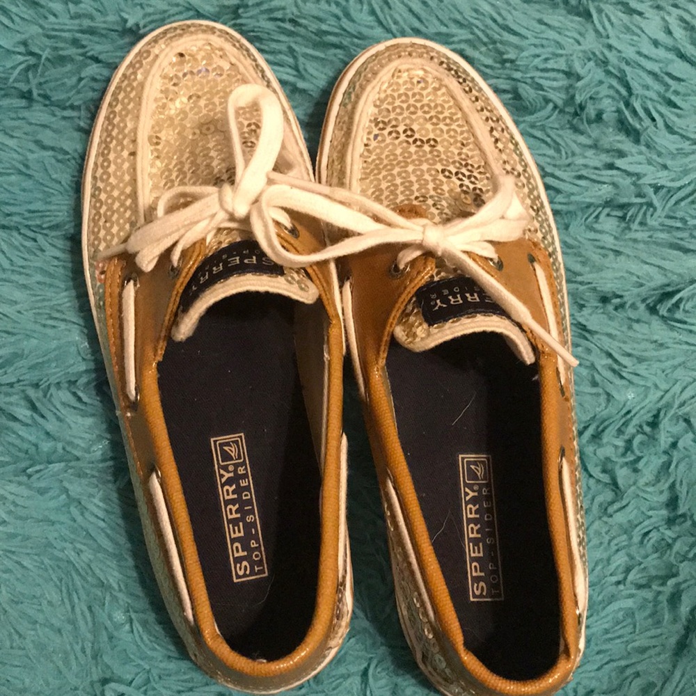 Sperry Top-sider Gold Sequin Boat Shoes